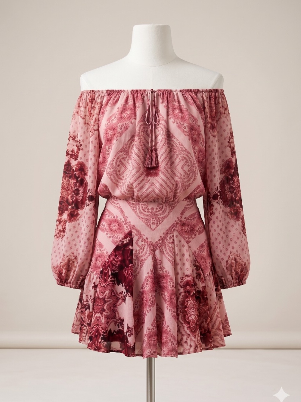 Free People Seven Wonders Mini Dress Rose Open Back Fit And Flare $148 Sz M